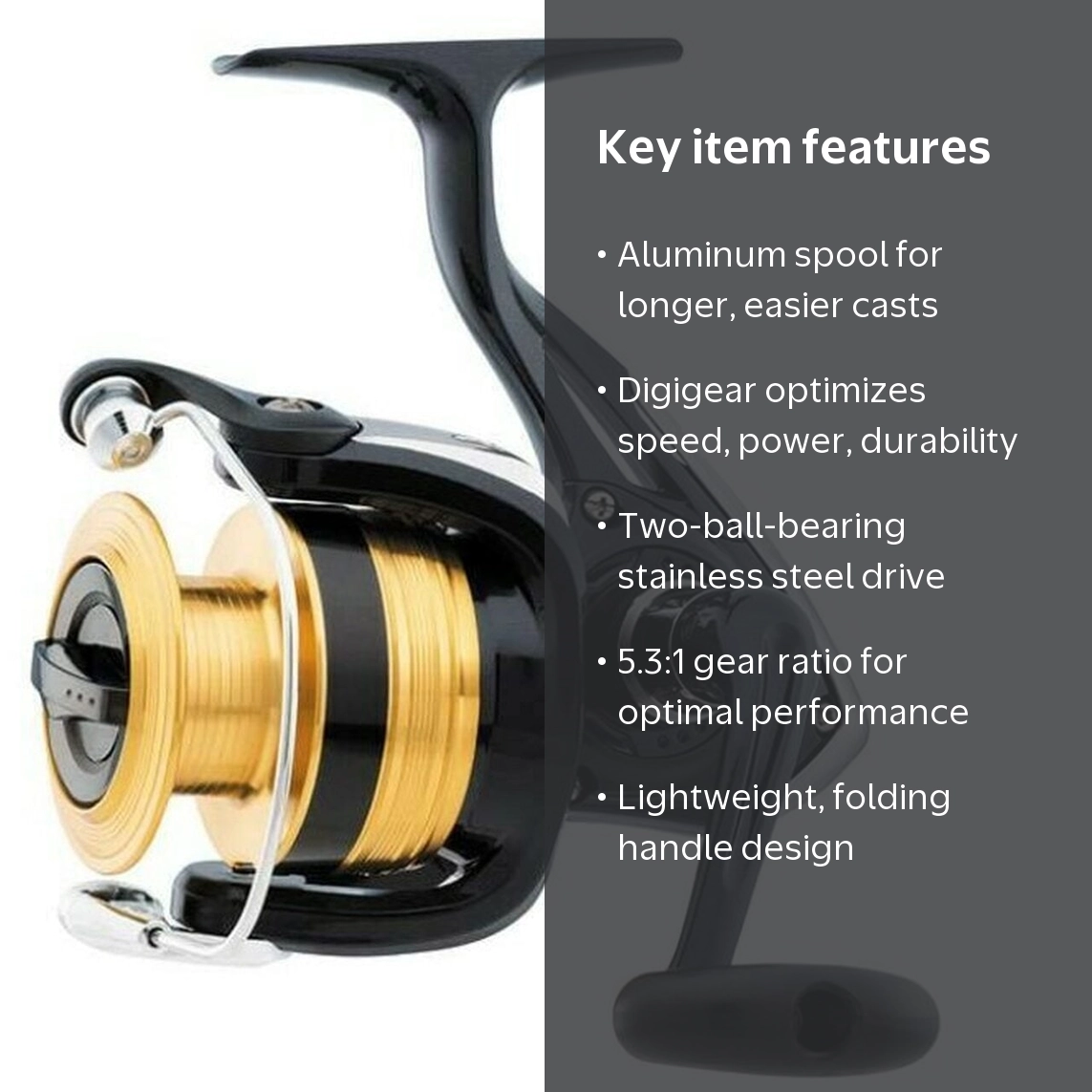 Daiwa Sweepfire 3000-2B Spinning Fishing Reel with Aluminum ABS