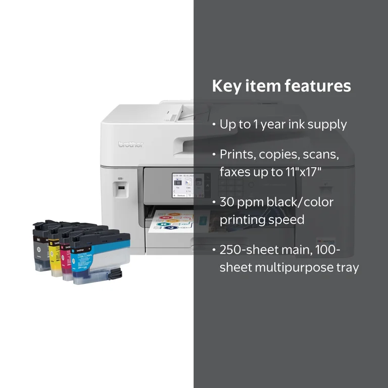 Brother, All-In-One Printer, MFC-J6555DW, Color Inkjet - Walmart.com