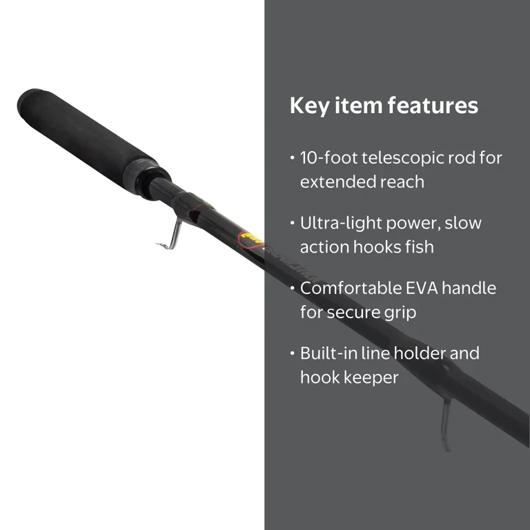 bream fishing pole Lew's Stick Rod, 10-Foot, Telescopic, Ultra-Light Power, Slow Action : Sports & Outdoors contained in its smallest configuration. Telescopic Pole Rig | Crappie