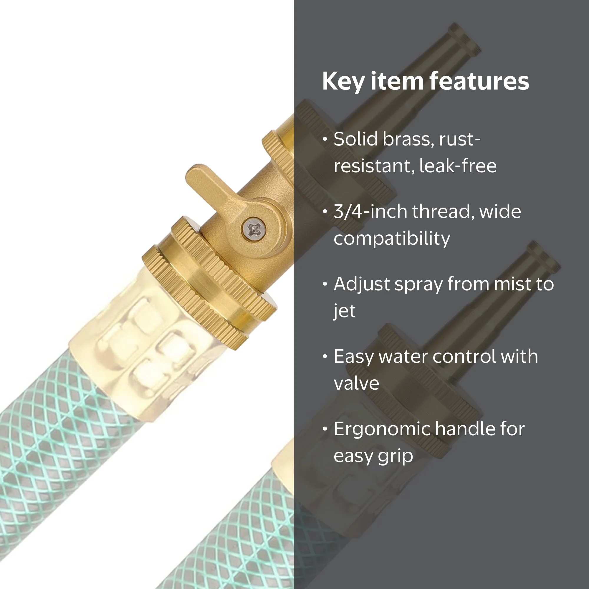 TSV Solid Brass Male Sprayer, High Pressure Water Swivel