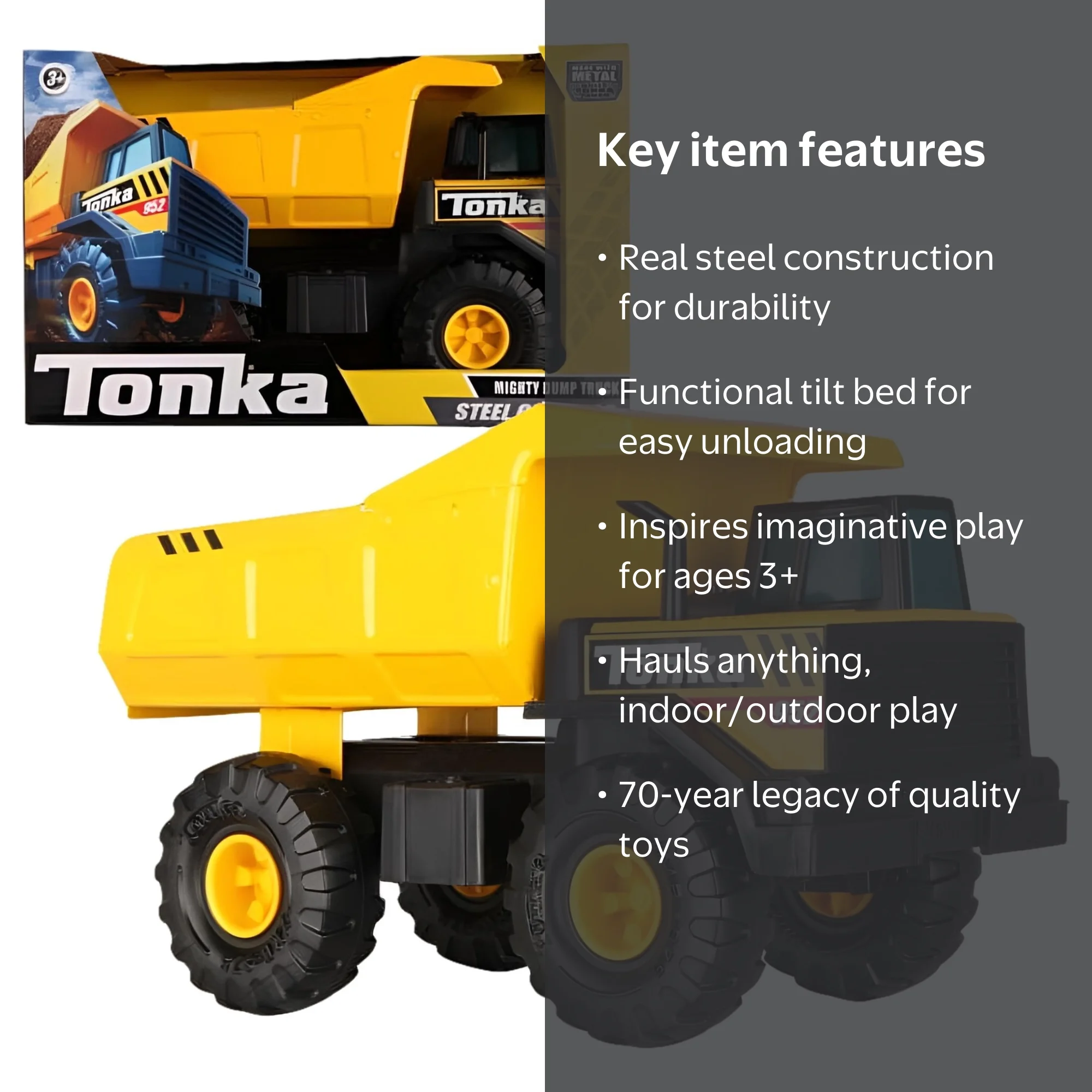 Tonka, Steel Classics Mighty Dump Truck, 06025, For Ages 3+