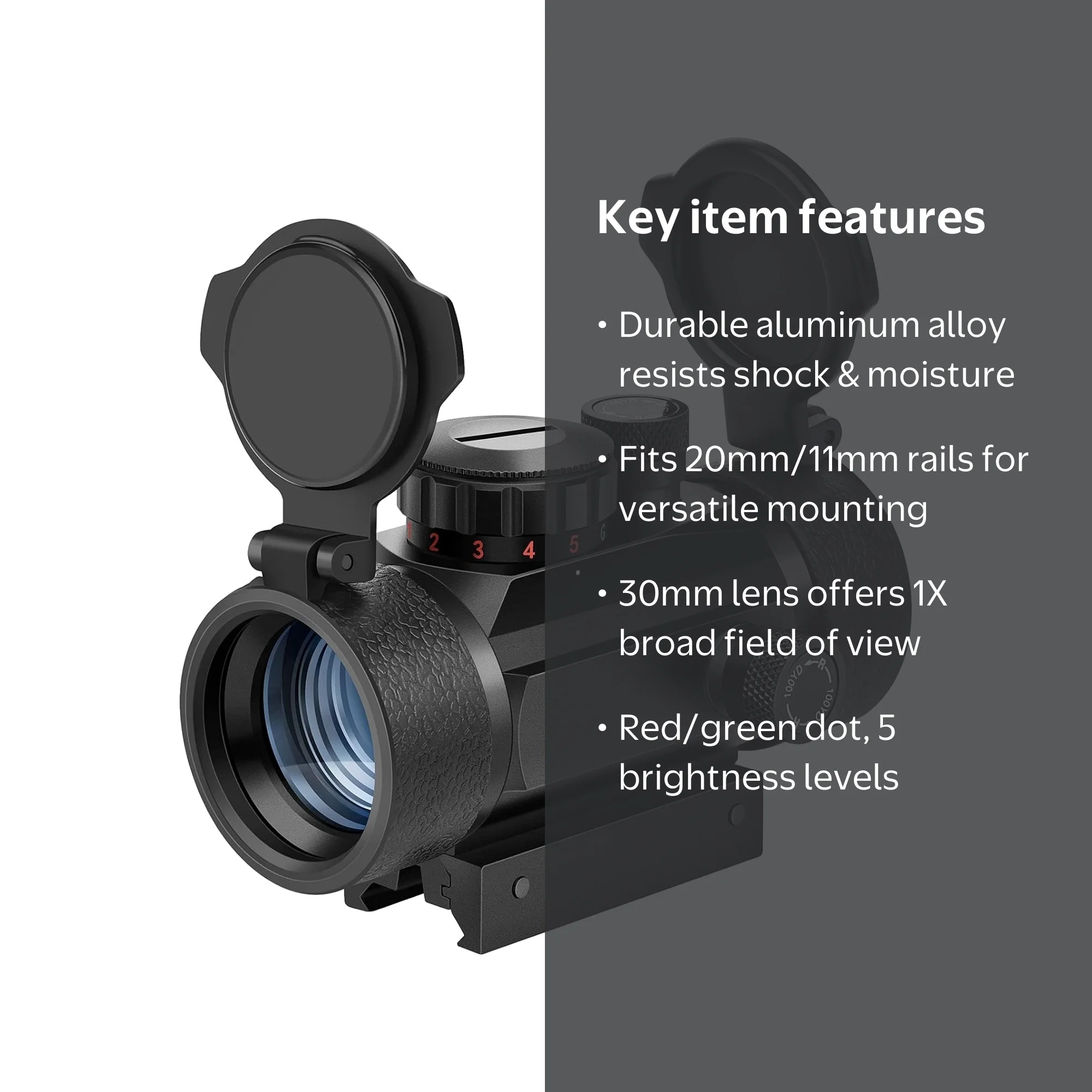 Ezshoot Red Green Dot Sight Scope with Lens Cap 20mm/11mm Rail