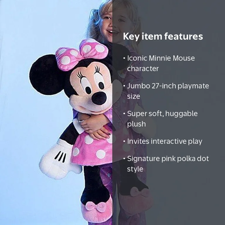 ぬいぐるみ・マスコット Disney Minnie Mouse Plush Doll Disney Store Jumbo 27' Minnie Mouse Plush Toy, Huge Soft Doll by