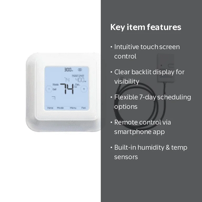 Mitsubishi Wireless Programmable Thermostat, Touch Screen, Backlit