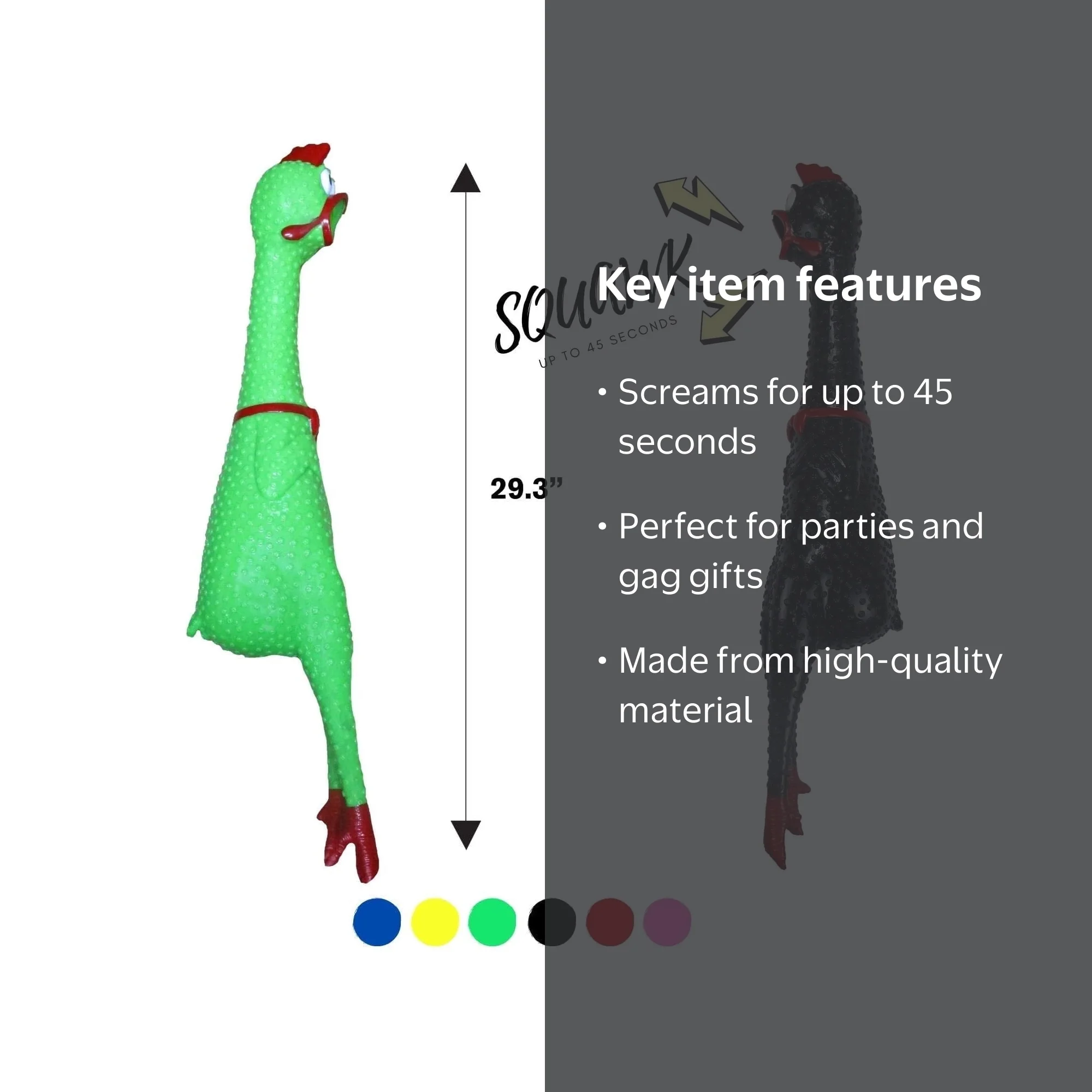 3842RICKSHAWおもちゃ Animolds 2-Piece Crazy Huge Rubber Chicken, 29-Inch Screaming