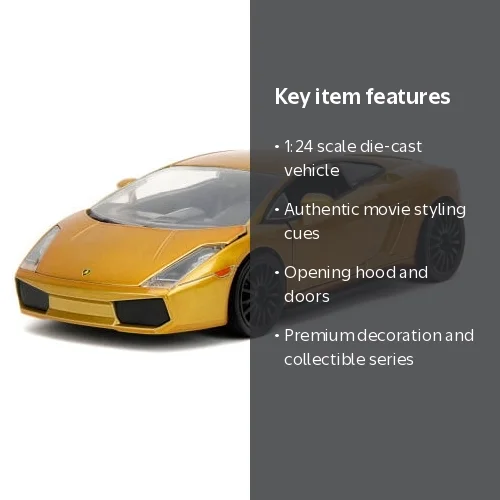 Jada Toys 1:24 Fast and the Furious F10 Candy Gold Lamborghini