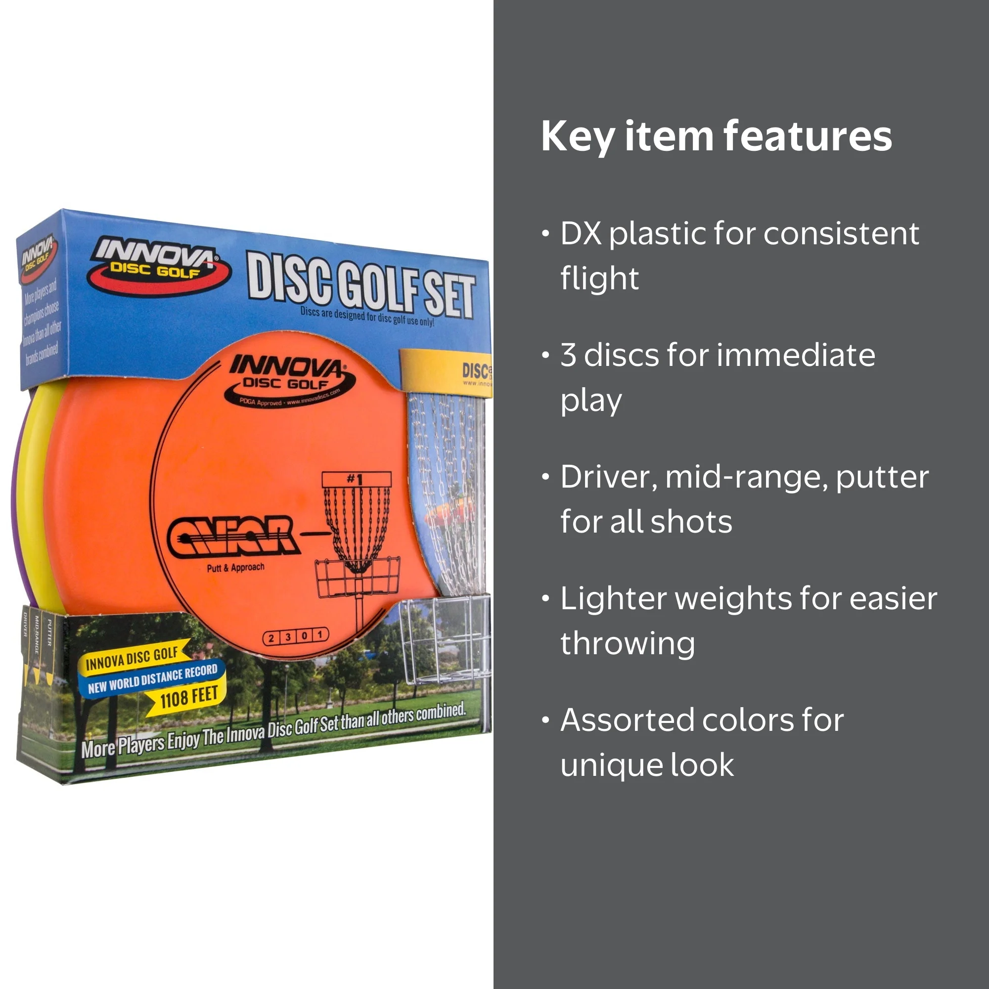 Innova Disc Golf DX Plastic 3-Disc Set, Leopard Driver, Shark Mid