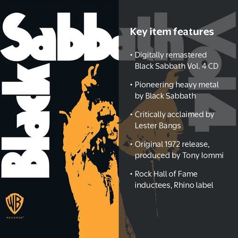 Black Sabbath - Vol. 4 - Music & Performance - CD - Walmart.com