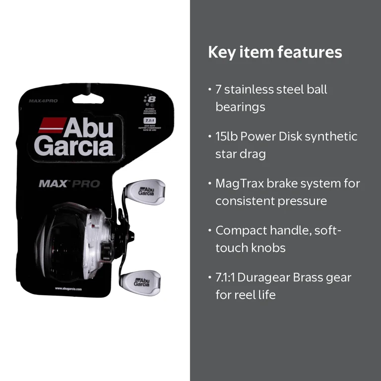 Abu Garcia, Max PRO Low Profile Reel, Right Hand, 7+1 Bearings Abu Garcia, Max PRO Low Profile Reel, Right Hand, 7+1 Bearings