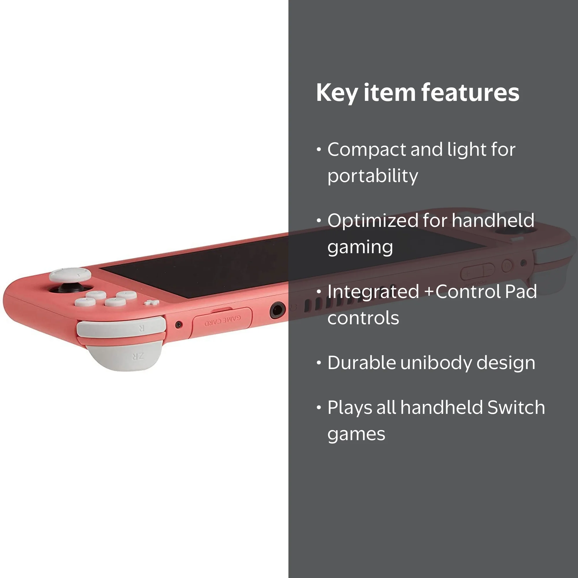 Nintendo Switch Lite, Coral, Handheld Gaming System, Built-in