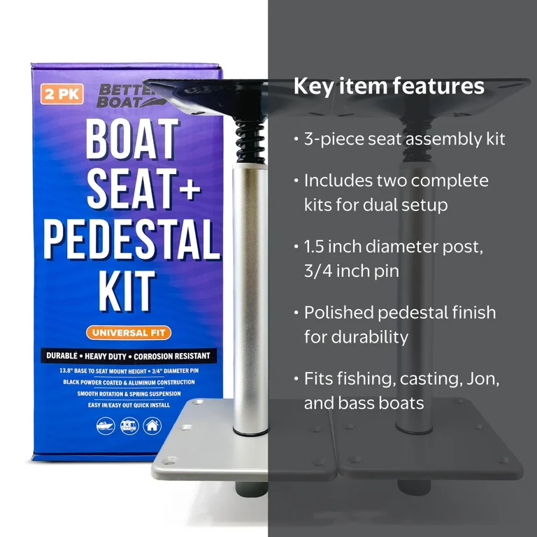 boat seat accessories bass fishing Fish & Ski Seats (51" Rear Bench) Replace scattered pedestal parts with a matched 3 piece seat kit for one or two seating positions Wise 3305 Pro Angler Tour