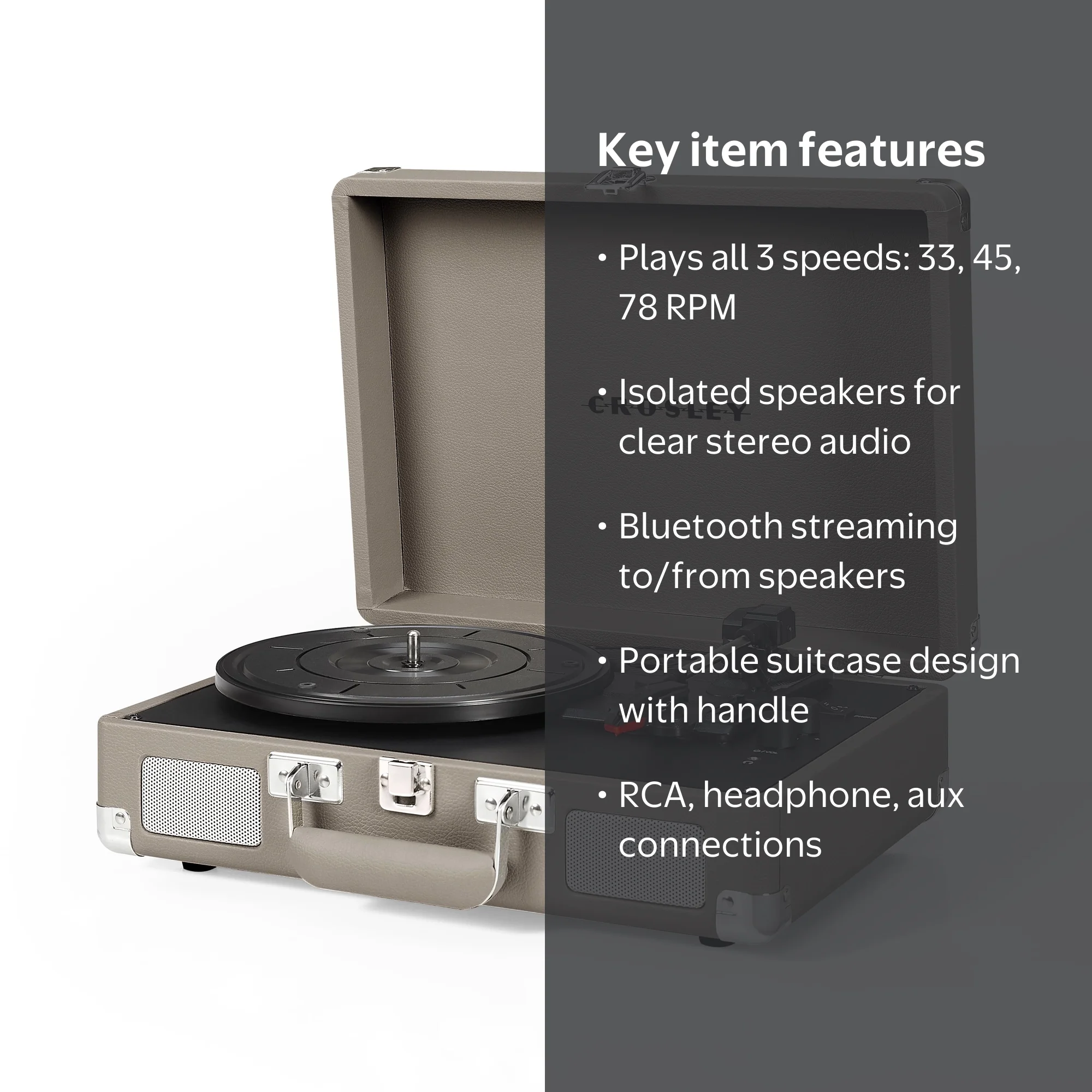 Crosley Cruiser Plus Vinyl Record Player with Speakers and