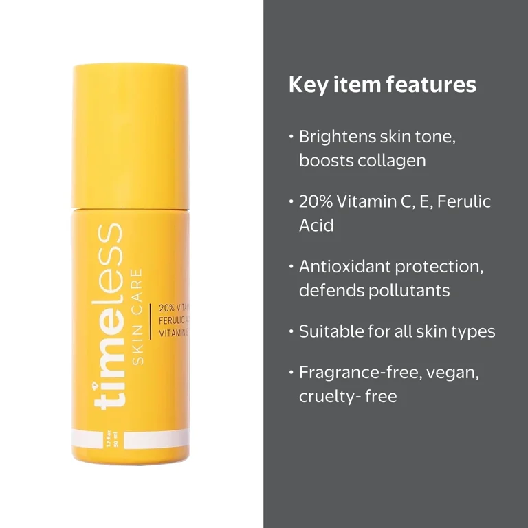 Timeless Skin Care, Vitamin C Serum, 1.7 fl oz, Brightening