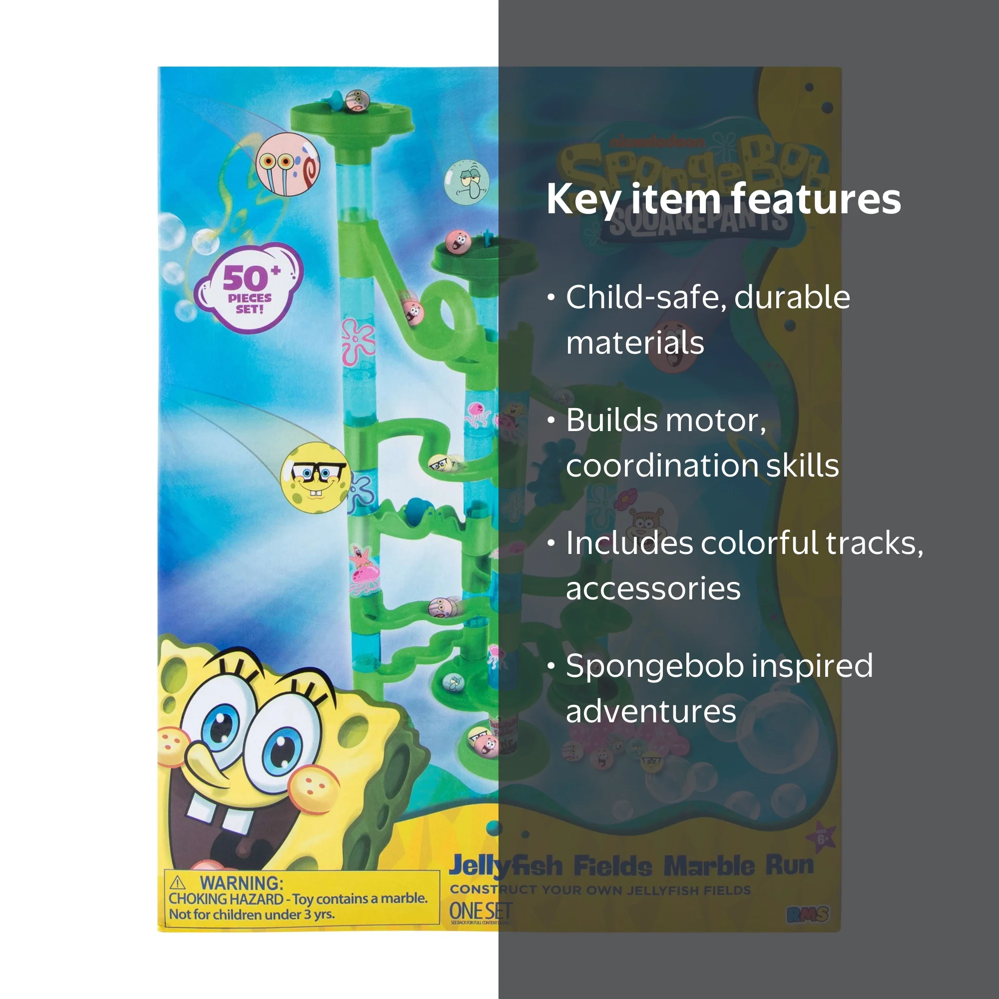 Spongebob Squarepants Jellyfish Fields Marble Run Playset