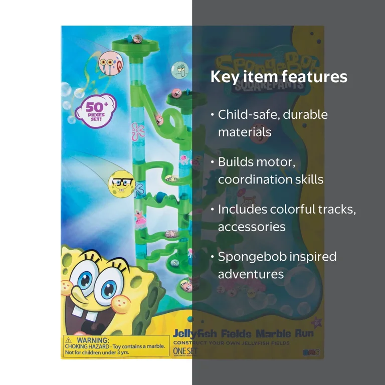 Spongebob Squarepants Jellyfish Fields Marble Run Playset