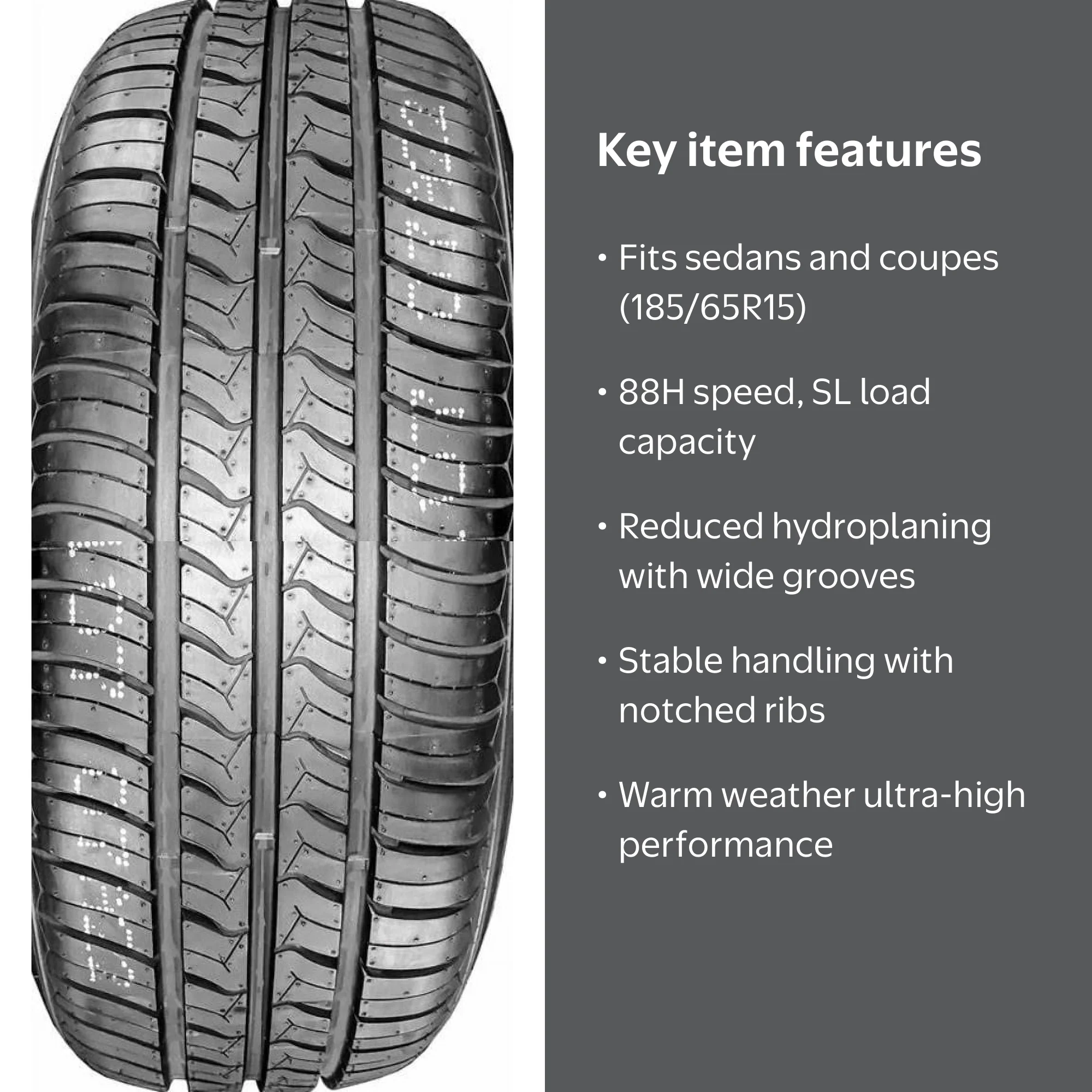 Lancaster LP-16 Performance 185/65R15 88H Passenger Tire - Walmart.com