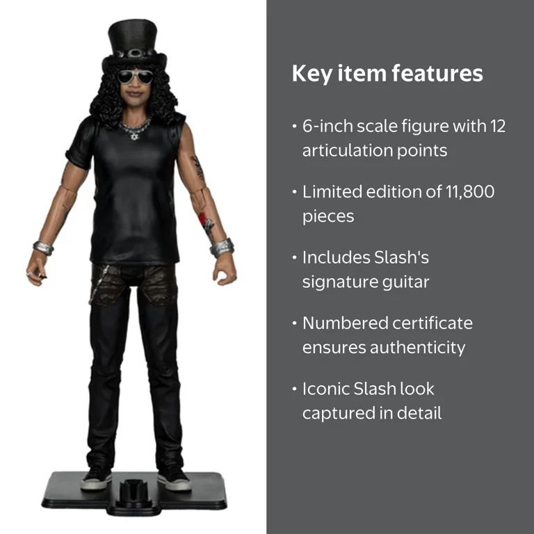McFarlane Toys, Music Maniacs Rock, Slash, 6-inch Posed Figure