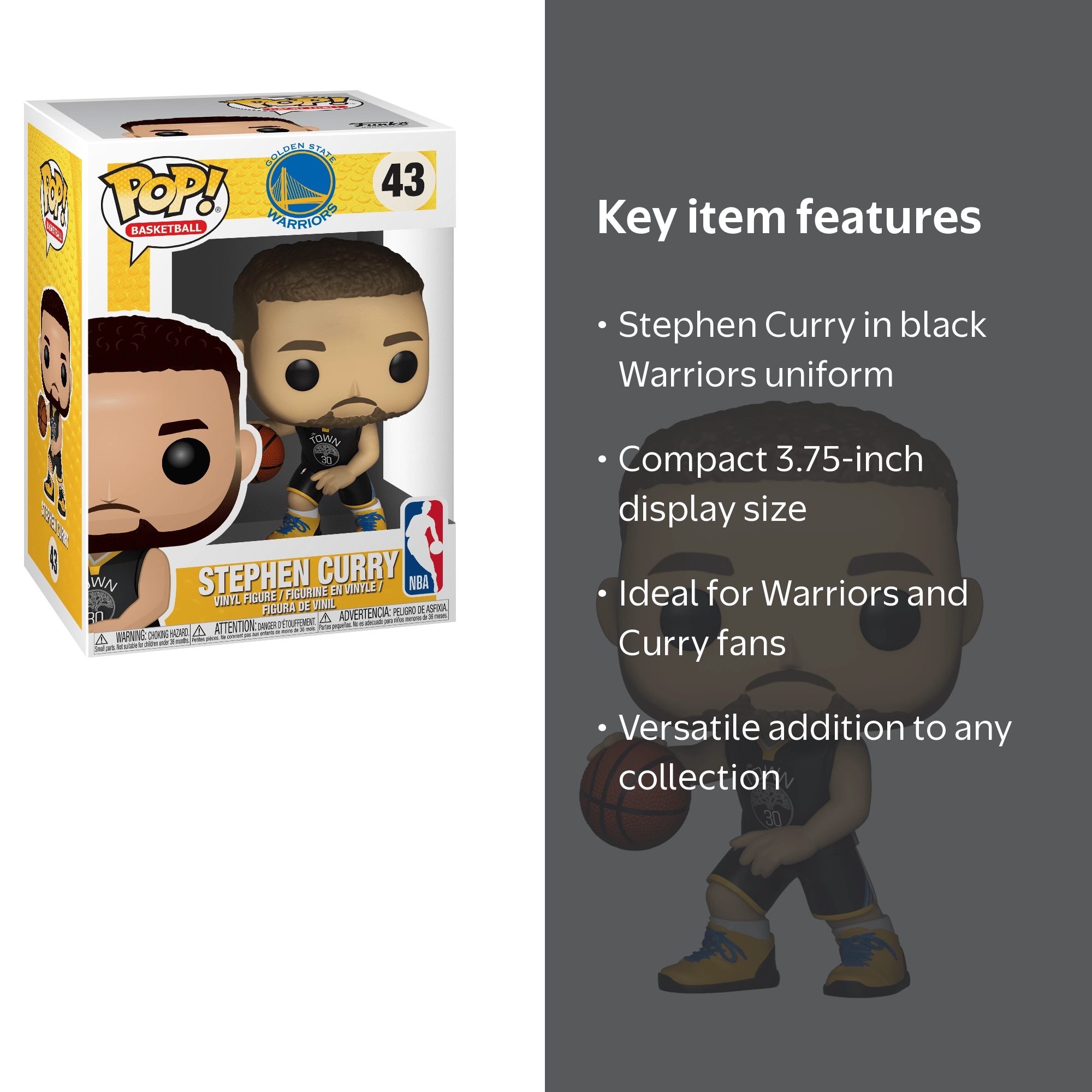 Funko, NBA Warriors, Stephen Curry Vinyl Figure, OS - Walmart.com