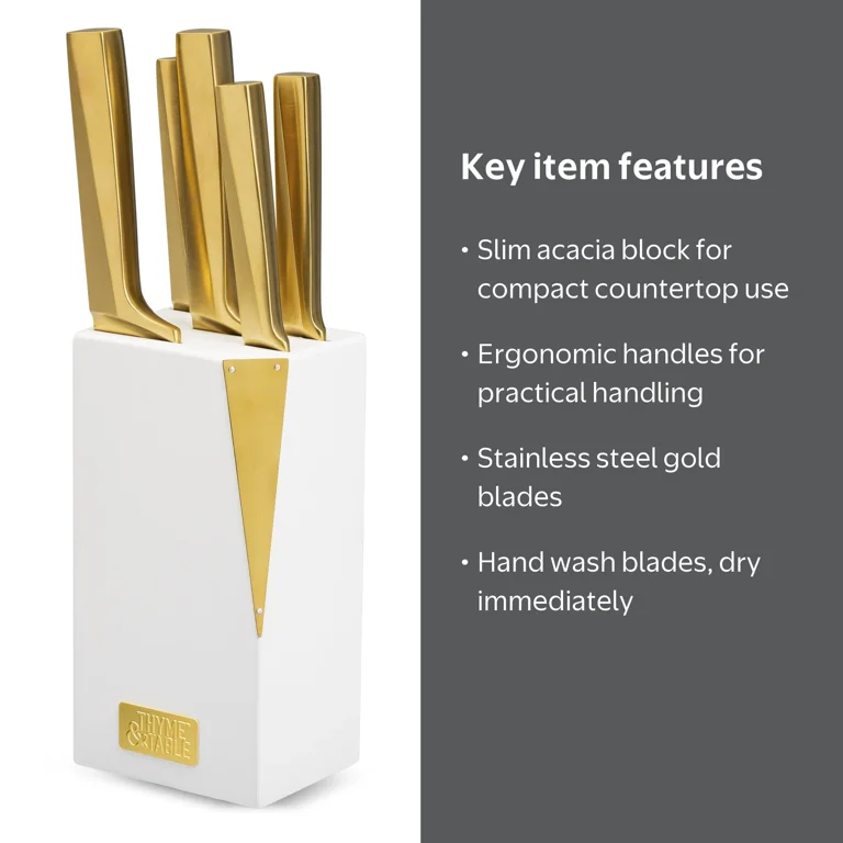 Free Shipping! Thyme & Table 6-Piece Slim Acacia Knife Set with