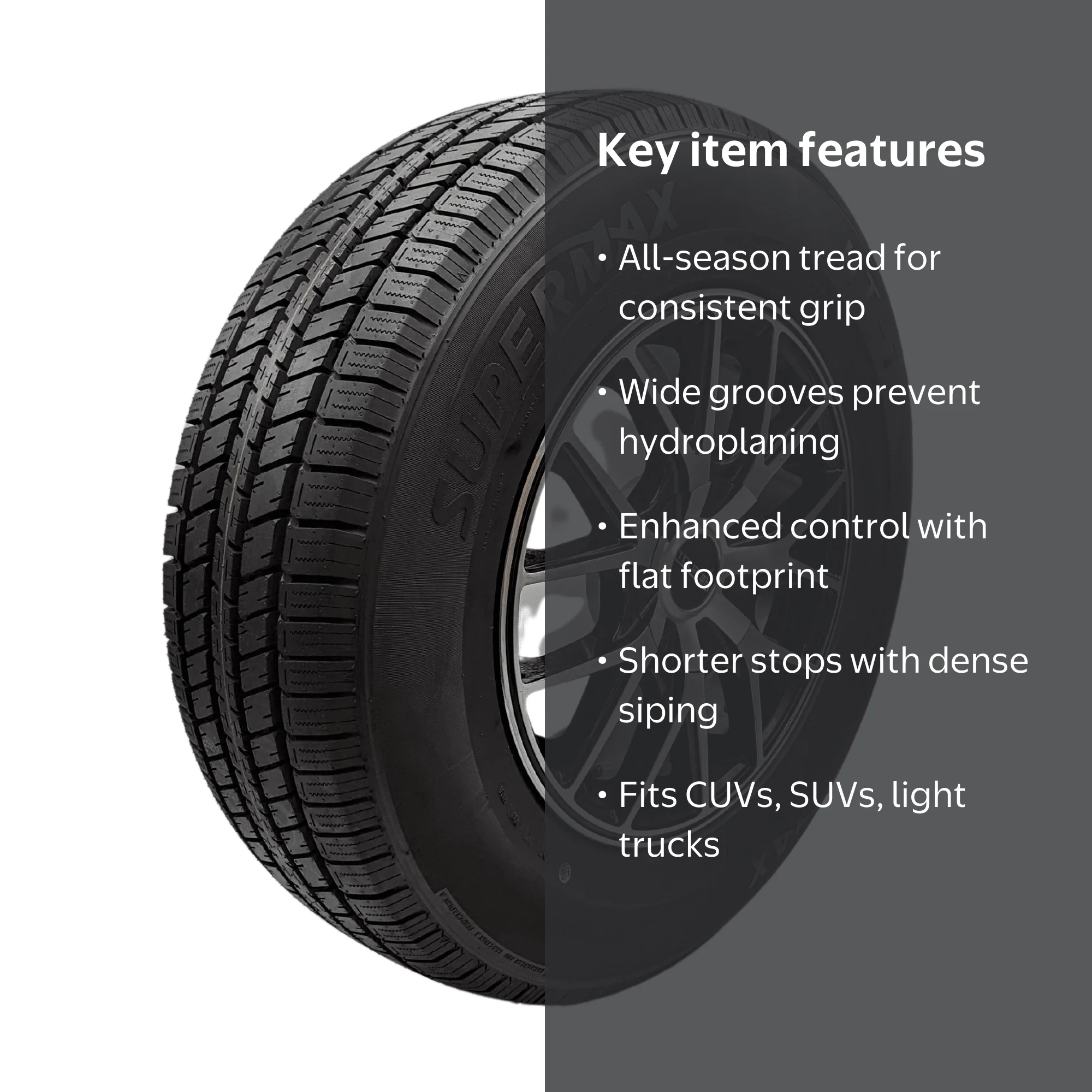 superhardさん　1112 SuperMax HT1 All Season Light Truck Tire - 265/65R17 112T, CUV/SUV