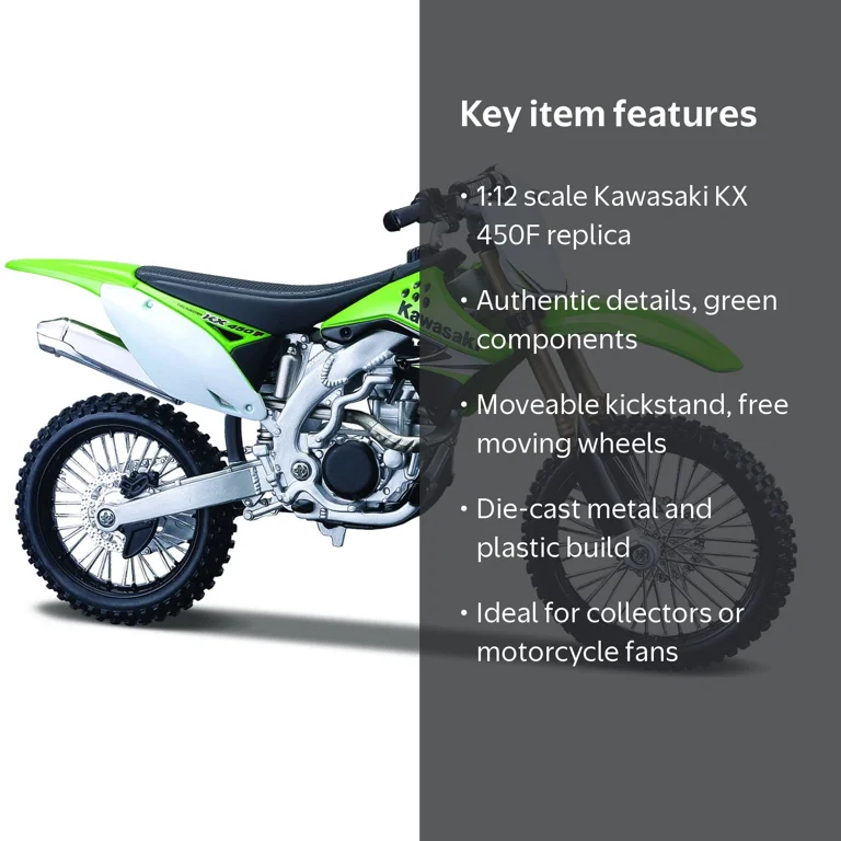 Maisto 1:12 AL Kawasaki KX 450F - Walmart.com