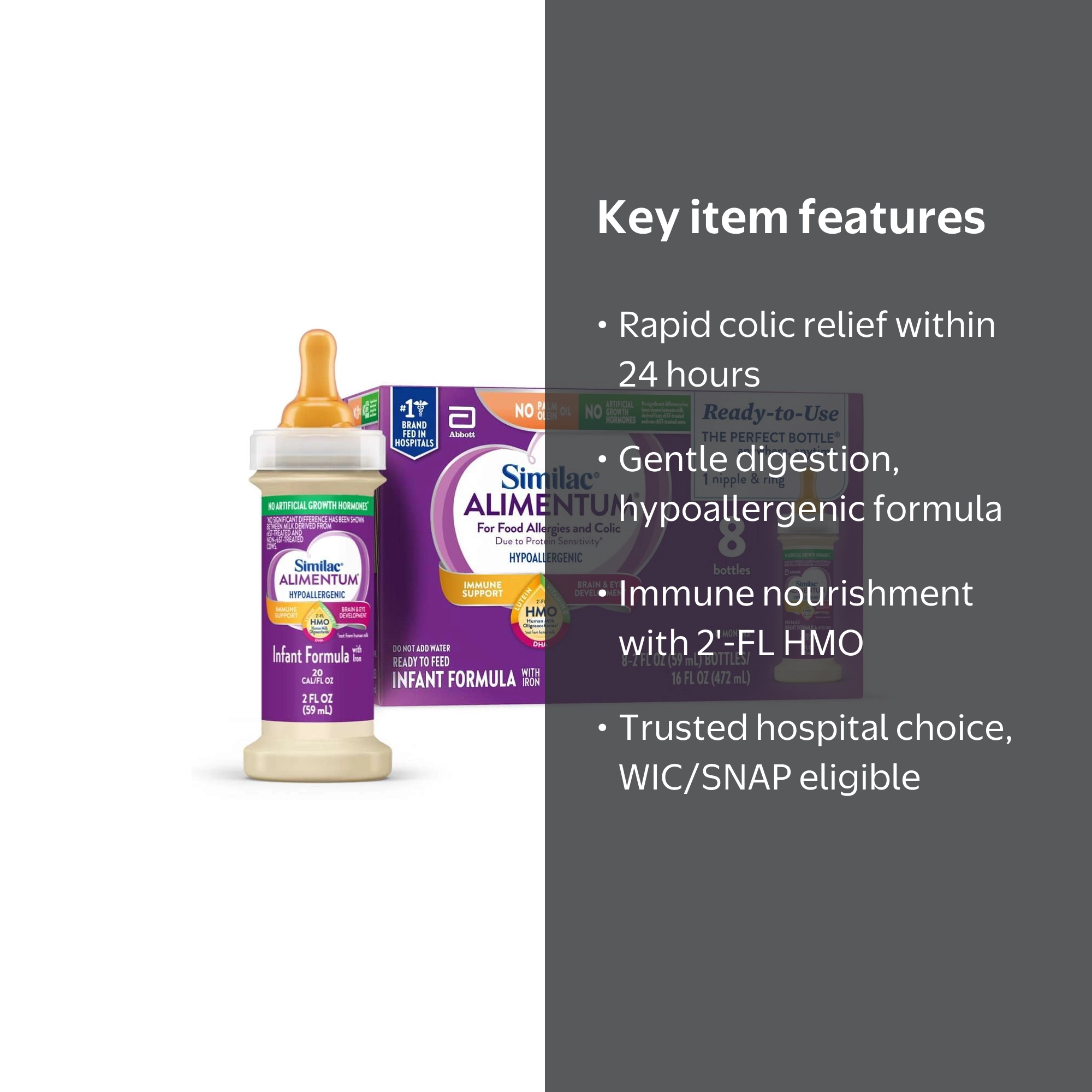 Similac Alimentum With 2'-FL HMO, Ready-to-Feed Baby Formula, 2-fl