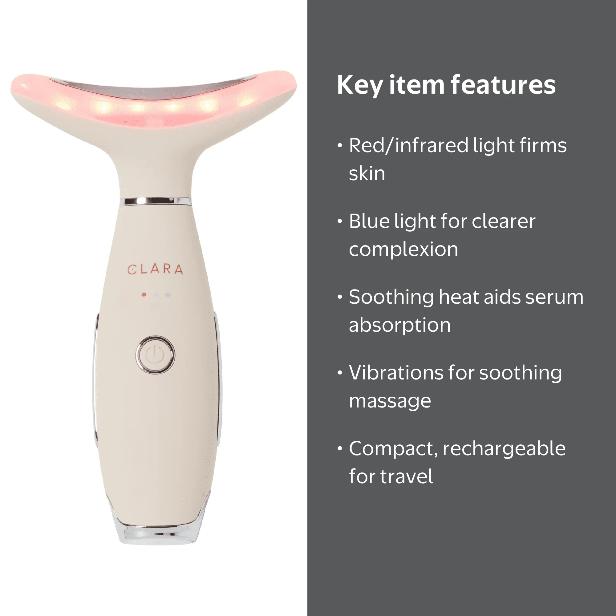 Clara Red Light Therapy Wand for Face and Neck, Collagen Booster