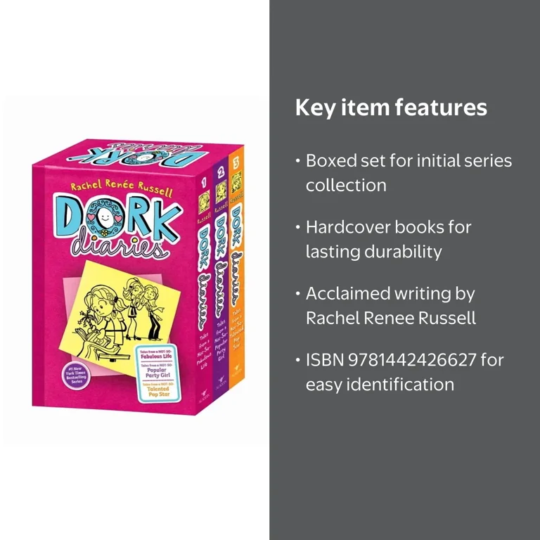 Rachel Renee Russell Dork Diaries Boxed Set Books 1-3 Hardcover