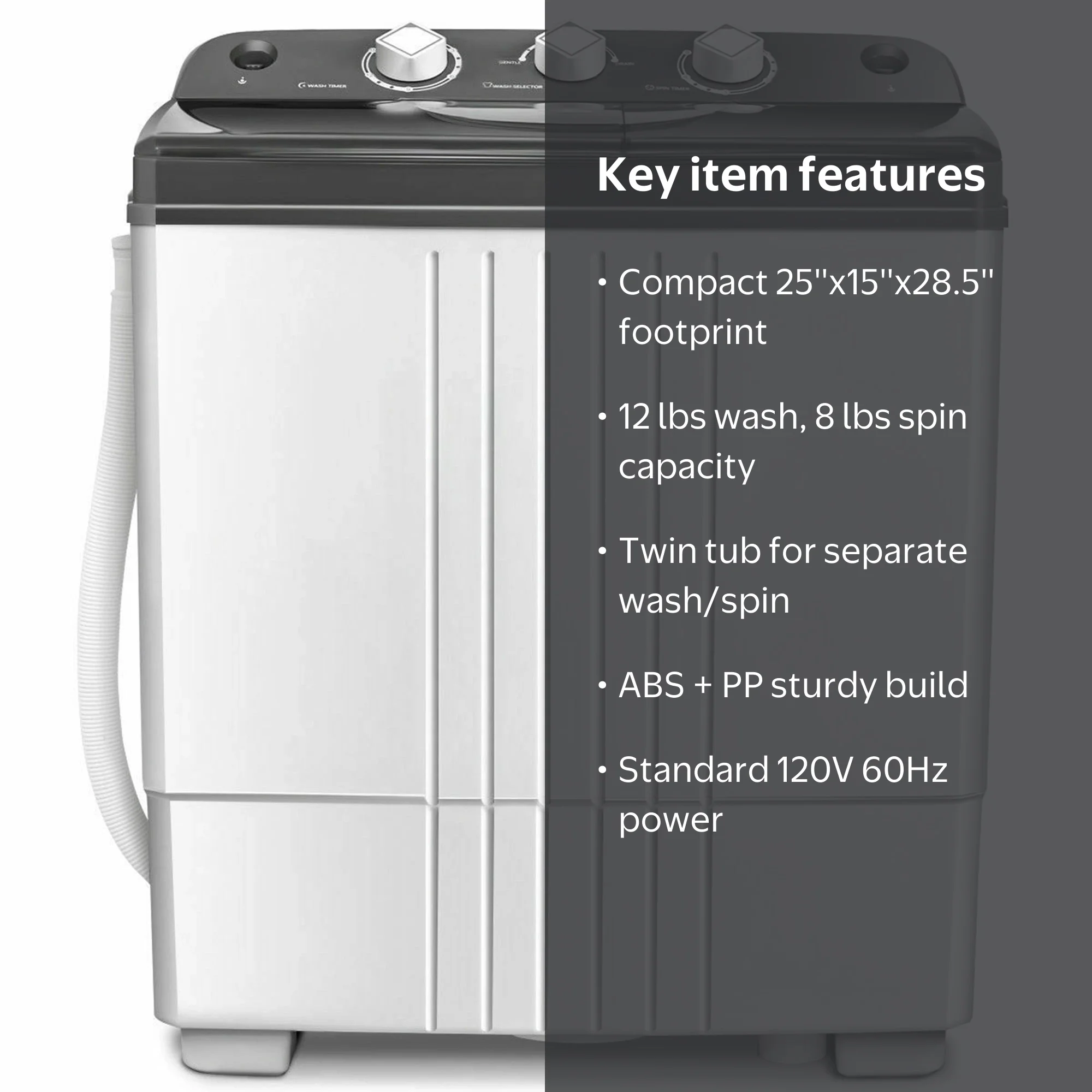 Gymax 20 lbs Capacity Washer Spinner Portable Washing Machine