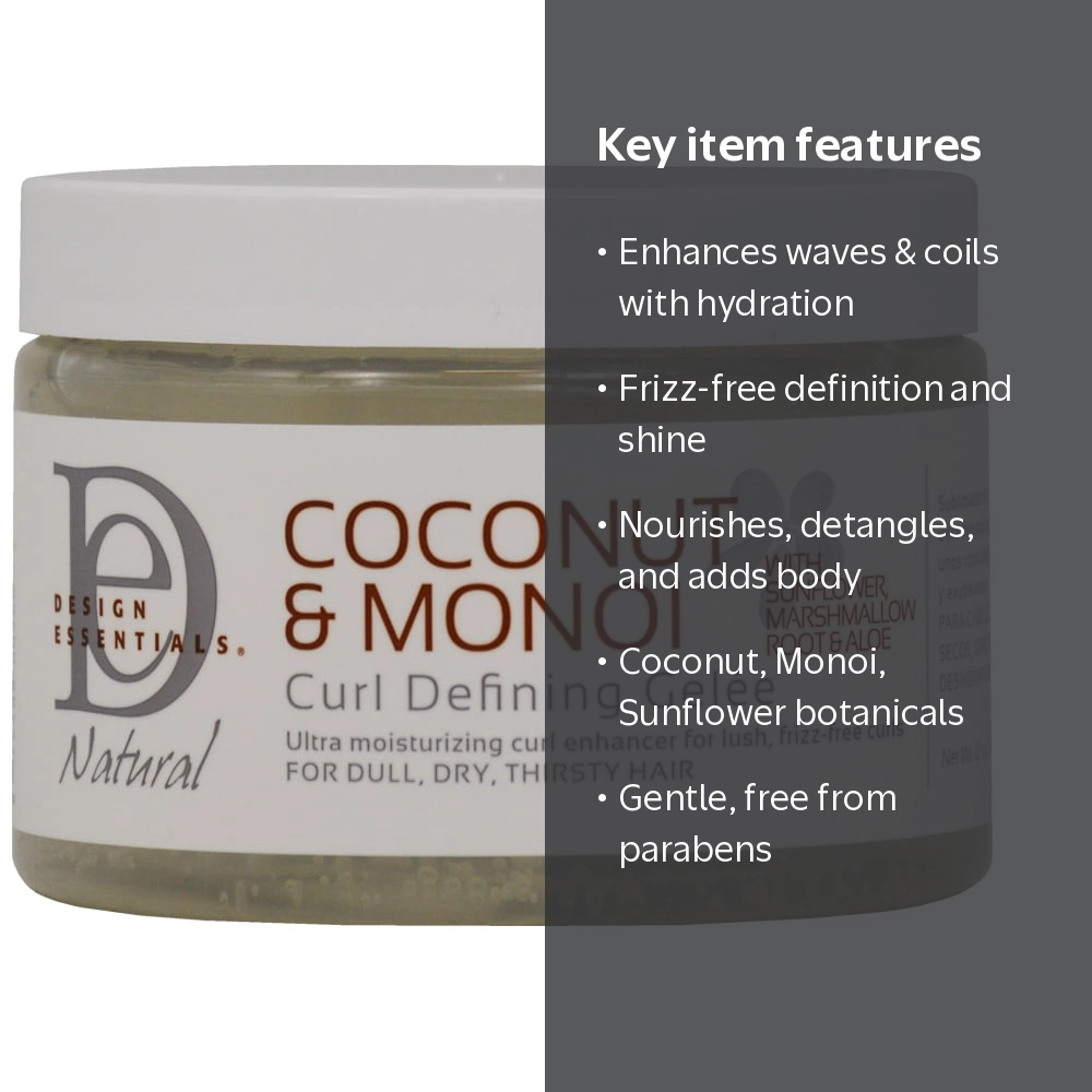 Design Essentials, Curl Defining Gelee, 12 oz, Natural Coconut
