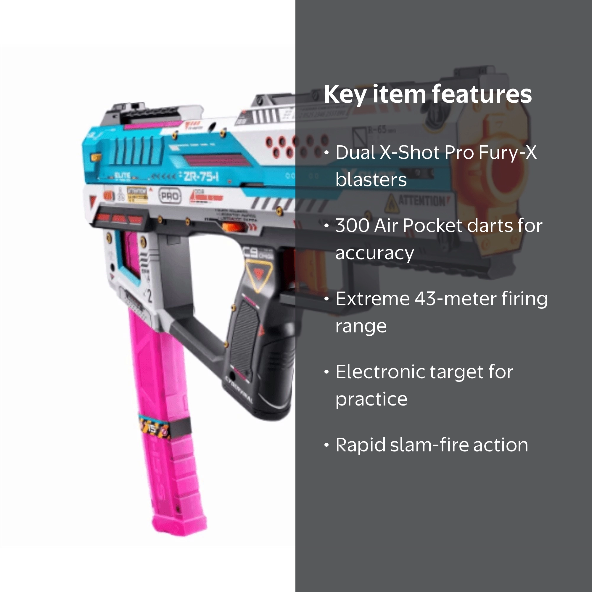 Zuru X-Shot Pro Fury-X Battle Blaster 2-Pack with Target & 300