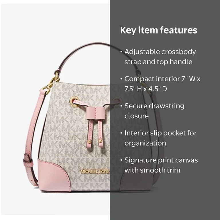MICHAEL KORS マップバッグ Michael Kors Mercer Small PVC Bucket Crossbody Bag, 7