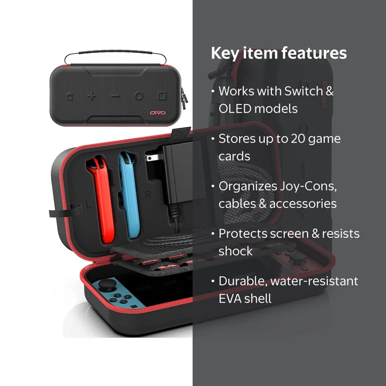 OIVO Nintendo Switch OLED Case, Hard Shell Travel Case, Fits Joy
