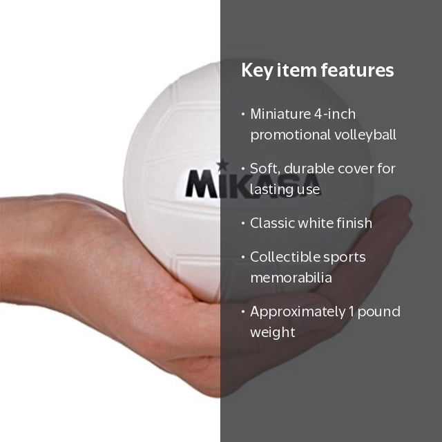 Mikasa Sports' Mini Volleyball, 4'' White - Soft, Durable