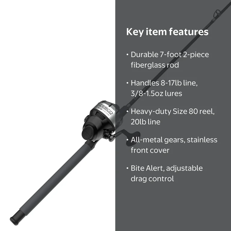 ロクじー Zebco 808 Boss Hawg Spincast Reel and Fishing Rod Combo, 7-Foot 2