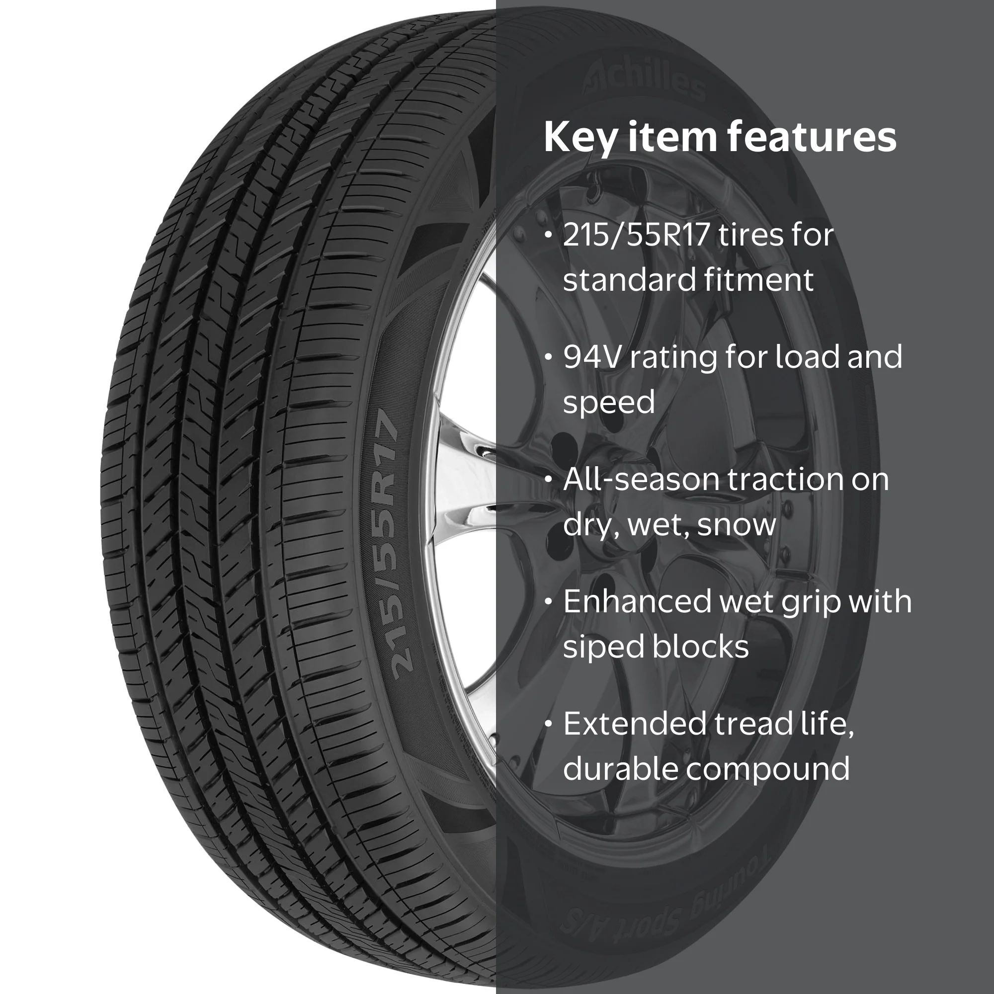 Achilles Touring Sport AS All Season Passenger Tire, 215/55R17 94V