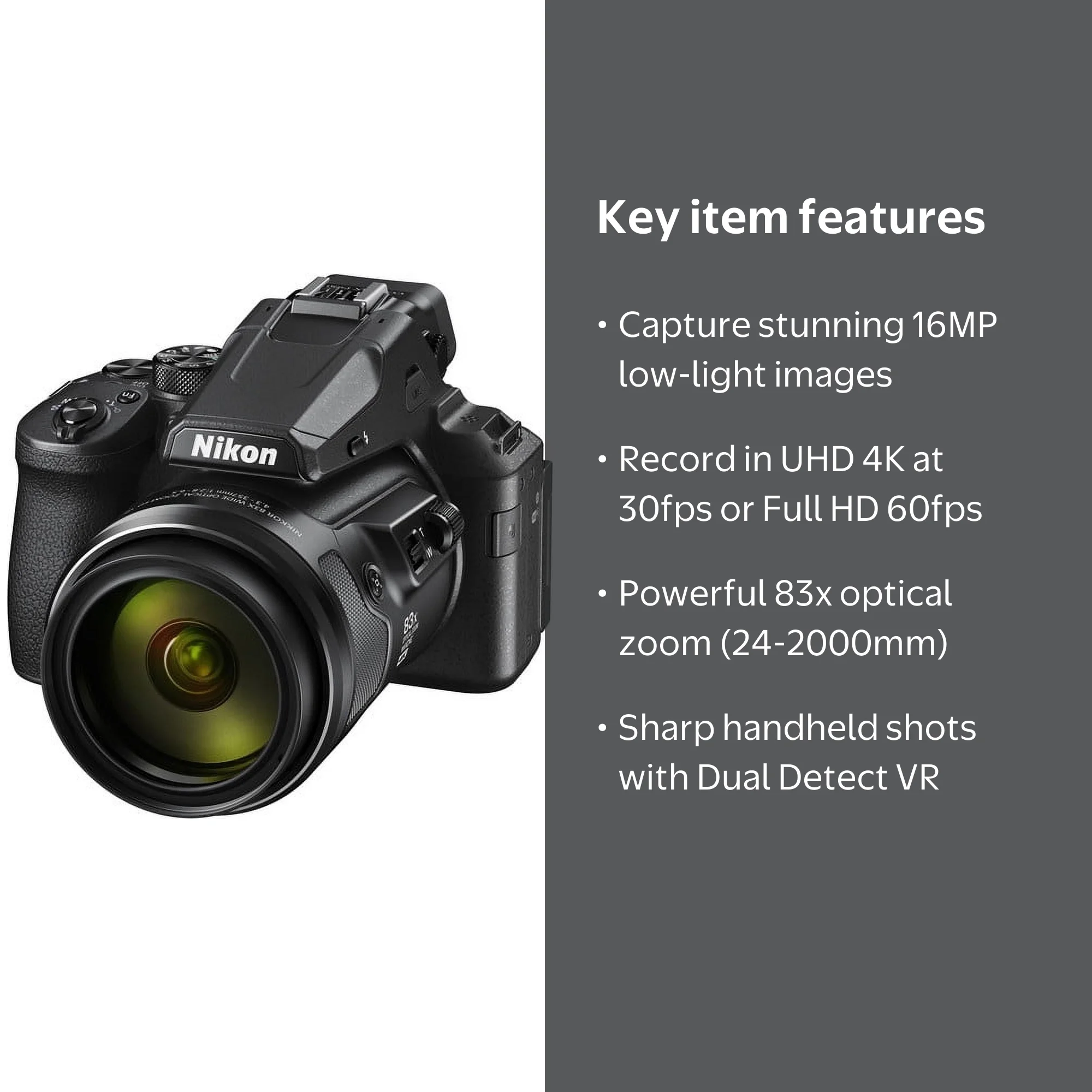 Nikon COOLPIX P950 Point Shoot Digital Camera, 26532: 83x Zoom