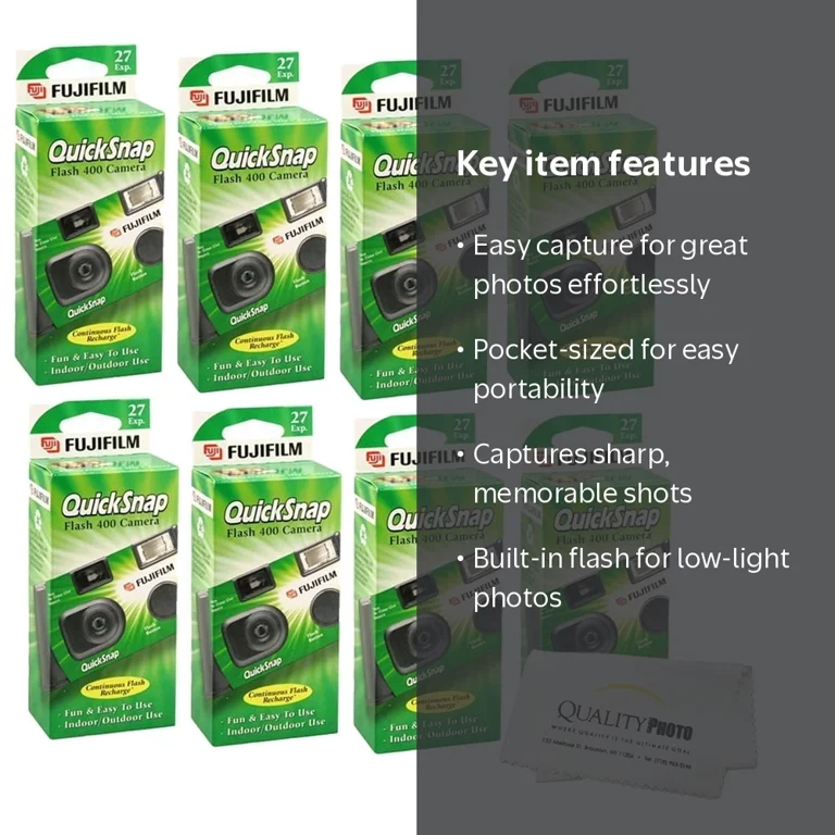 Fujifilm QuickSnap Flash 400 - Disposable 35mm Camera (8 Pack