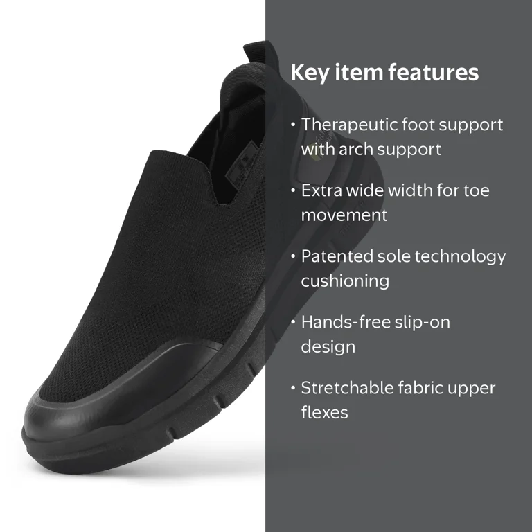 FitVille Men's Extra Wide Sneakers, Slip-on Walking Shoes for