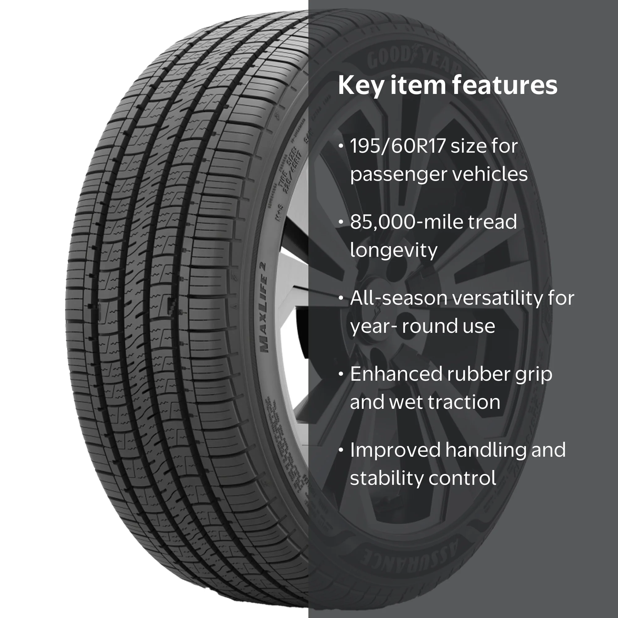 Goodyear Assurance MaxLife 2 Touring 195/60R17 90H Passenger Tire