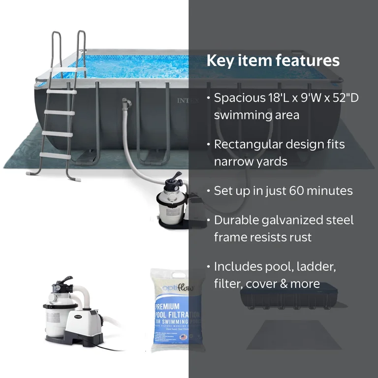 Intex 18ft x 9ft x 52in Ultra XTR Above Ground Pool & Sand Filter