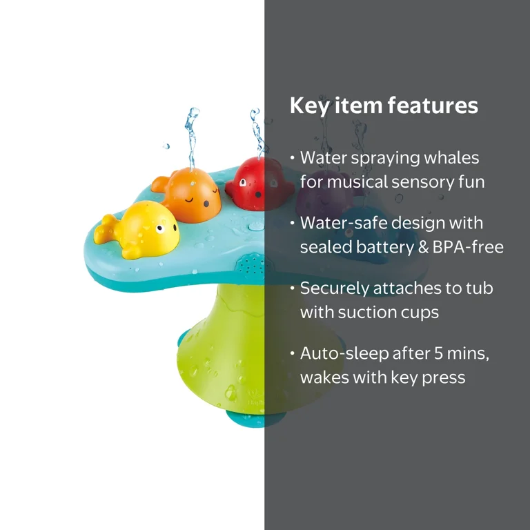 Hape, Music Fountain Whale Bath Toy with 2 Play Modes Battery