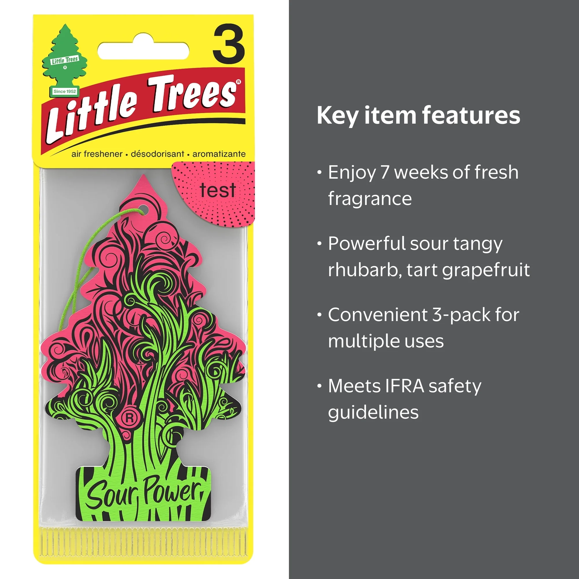 Little Trees Air Freshener Sour Power Fragrance 3-Pack - Walmart.com