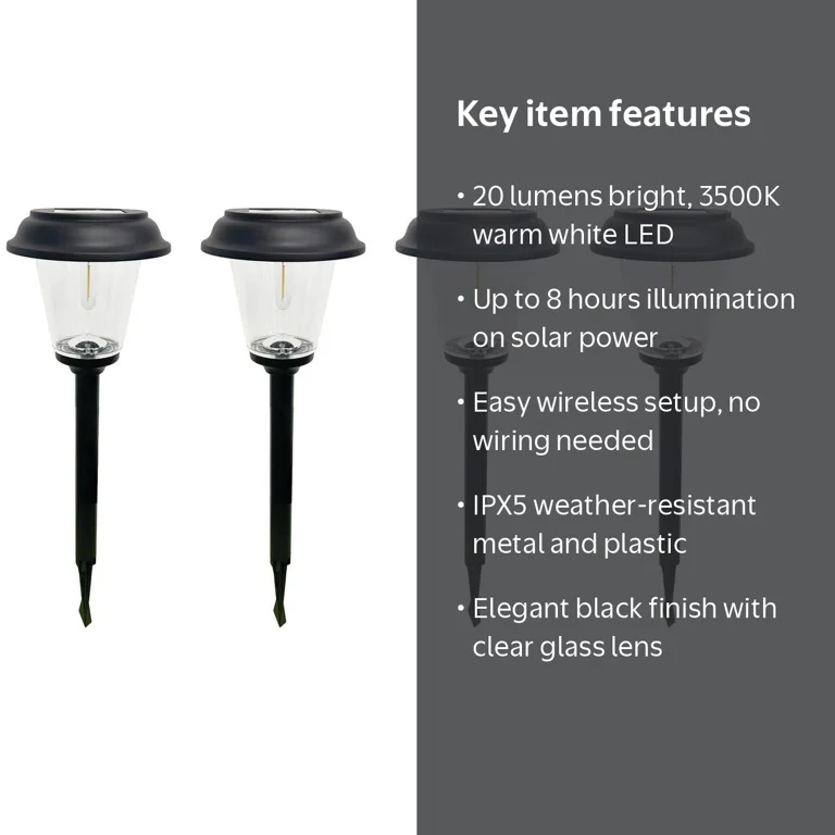 Better Homes & Gardens Elijah Solar Powered Black Landscape