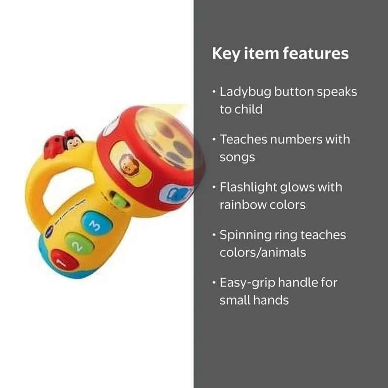 VTech Spin & Learn Color Flashlight, Educational Toy for Toddlers
