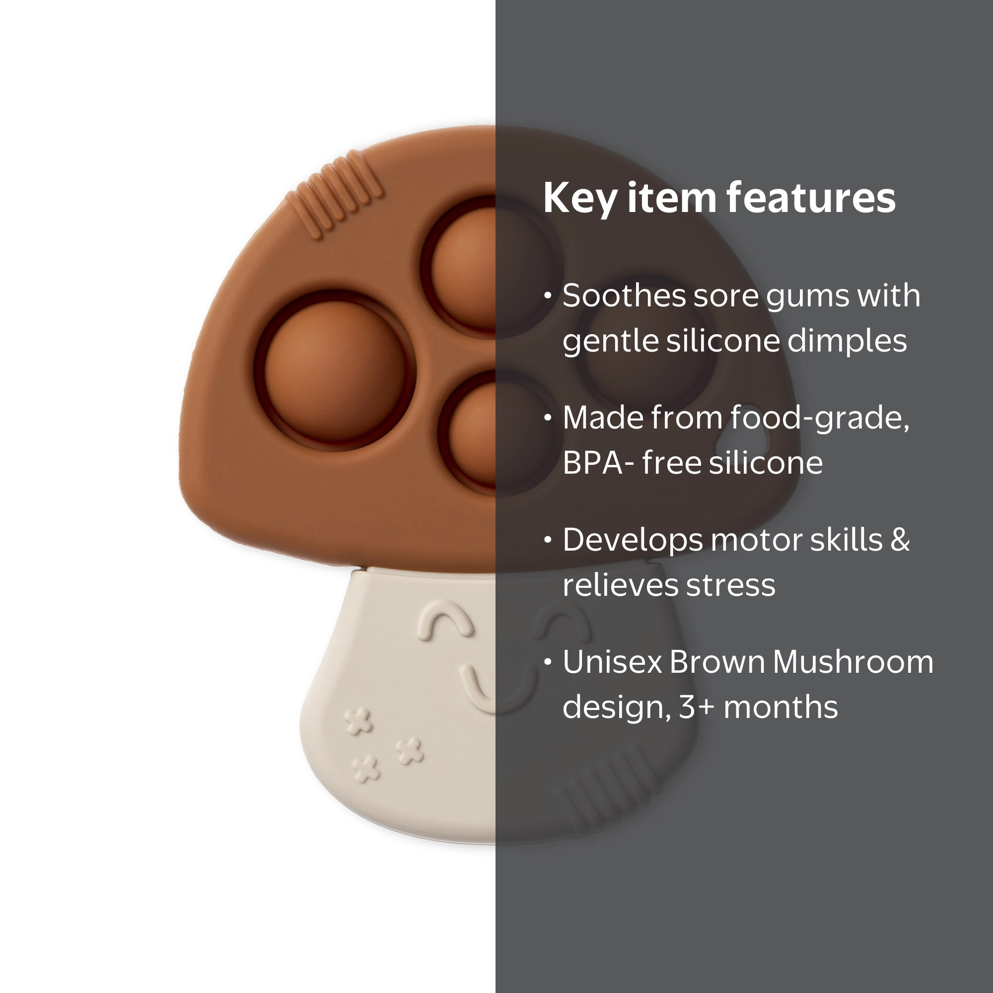 Itzy Ritzy, Unisex Mushroom Teether, Push Bubble Silicone Toy for