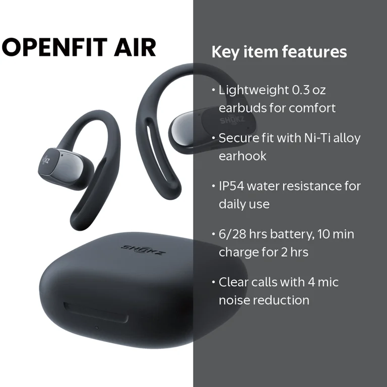 Free Shipping! Shokz OpenFit Air Water Resistant Open-Ear Wireless