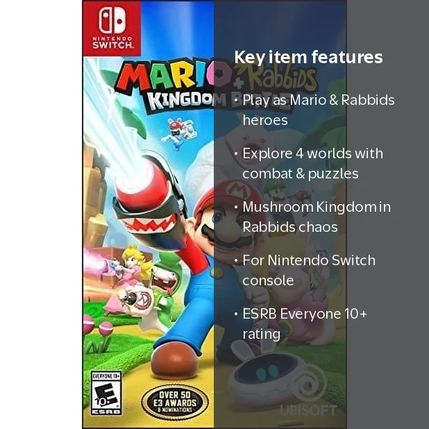 Ubisoft Nintendo Switch Game, Mario + Rabbids Kingdom Battle
