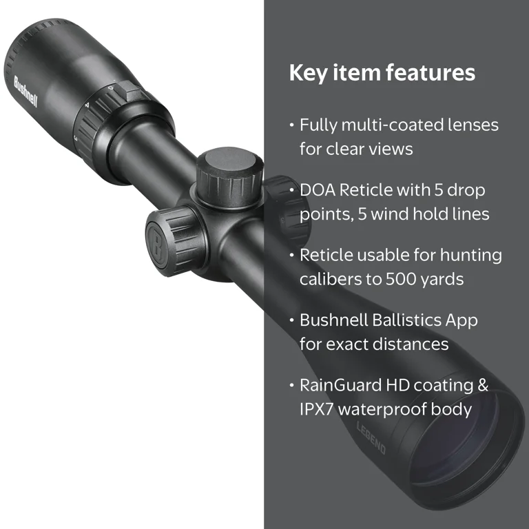 Bushnell, Riflescope, 3-9x40, Low-Light, RainGuard HD Waterproof