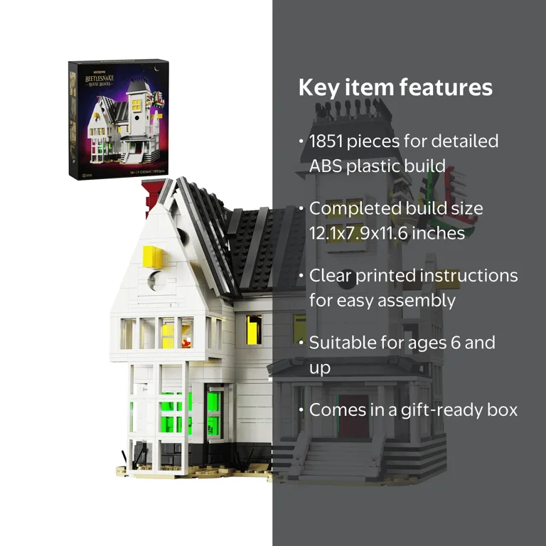 Beetle House Building Block Set, 1851 pcs Halloween Horror Model